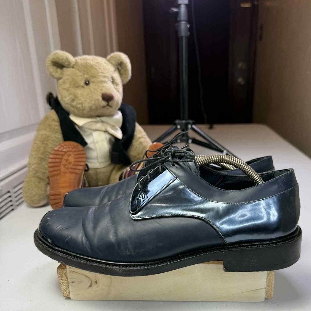 Louis Vuitton Runway Brown Leather Metal Palace Derby Shoes Sz 9 - Picture 14 of 16